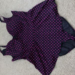 EUC Torrid Pink Skull Print Bathing Suit 💀